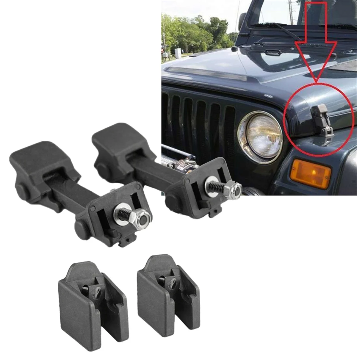 Защелка переднего капота автомобиля с кронштейном для Jeep Wrangler TJ 1997-2006 гг. 55176636 АК