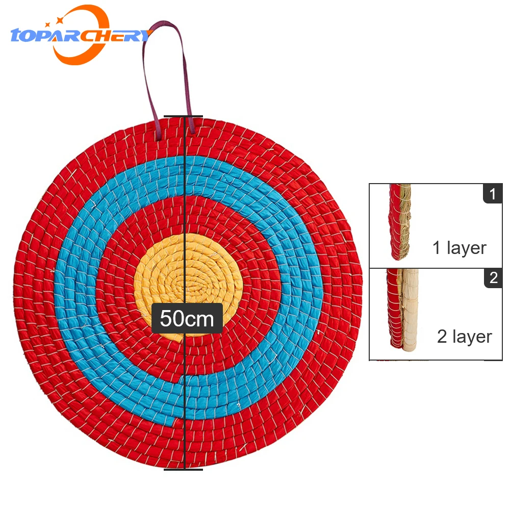 Toparchery 50cm 1 layer 2 layers Straw Archery Grass Target Traditional Handmade Bow Arrow Shooting Target Thickness 2cm 4cm