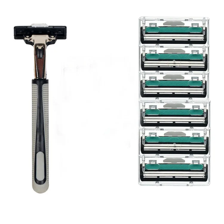 

2 Layers 6pcs Shaving Machine Safety Razor Blades Manual Shaving Face Care Beard Hair Remover