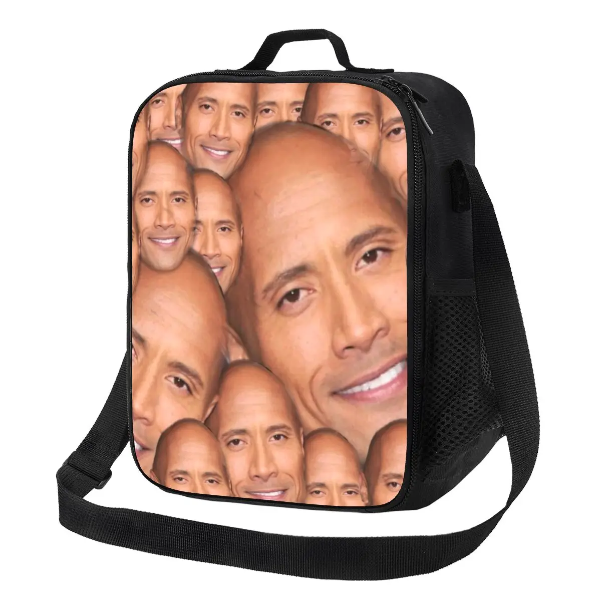 

The Rock Face Dwayne Insulated Lunch Bag for Women American Actor Johnson Thermal Cooler Bento Box Kids School Children