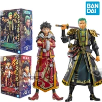 original bandai luffy zoro action figure chinese new year style dxf zoro the grandline men one piece model collection toys