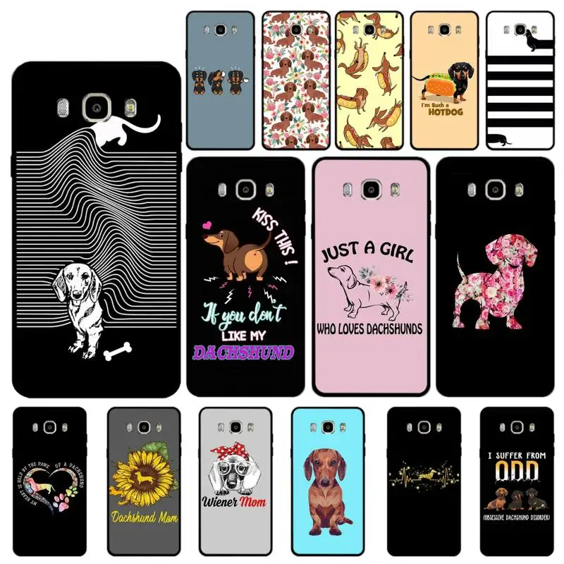 

Yinuoda Dachshund Silhouette Dog Phone Case for Samsung J 4 5 6 7 8 prime plus 2018 2017 2016 J7 core