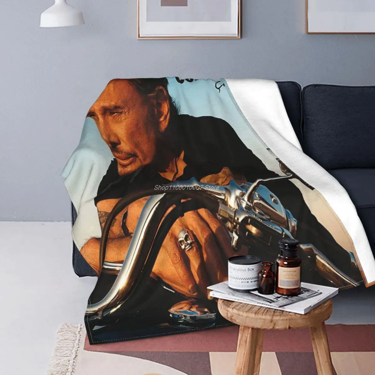 

Johnny Hallyday Blanket Fleece All Season Rock Star Multifunction Ultra-Soft Throw Blanket for Bedding Travel Rug Piece