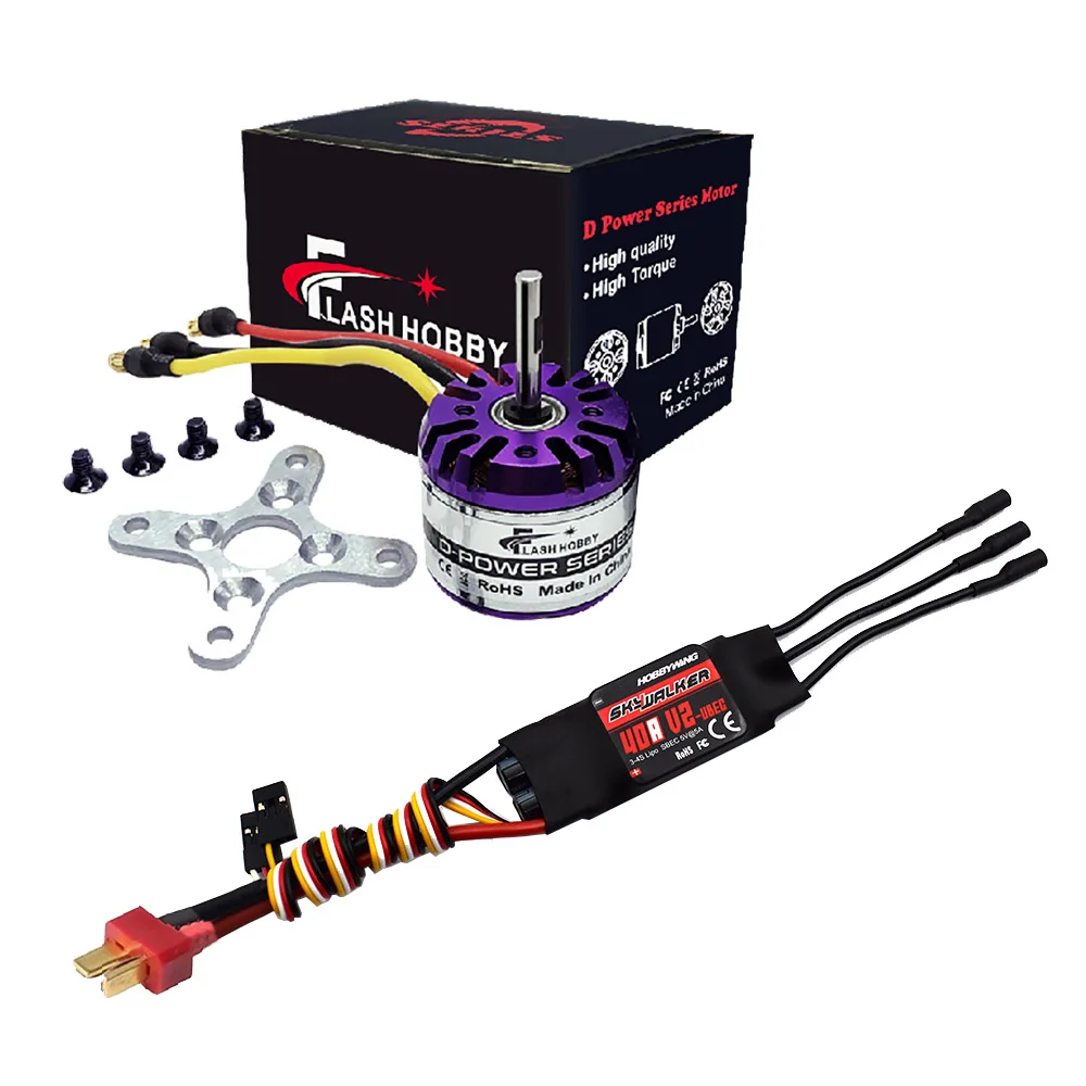 

FLASHHOBBY H2830 2830 3250KV 3500KV 4000KV Brushless Motor & Hobbywing Skywalker ESC 40A 2-3S for RC Helicopter