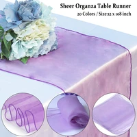 sheer organza table runner 50pcs 30x275cm home decoration chair bows sash decoration for party banquet wedding table decoration