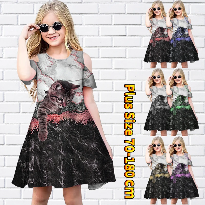 

Модная юбка принцессы 2023, милое платье с круглым вырезом, свободное женское платье, новая дизайнерская юбка с принтом и коротким рукавом