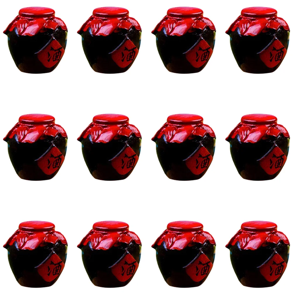 

12pcs Resin Crafts Diy Desktop Toys Decorative Resin Bottles Miniature Bottles Kitchen Pretend Play Toy