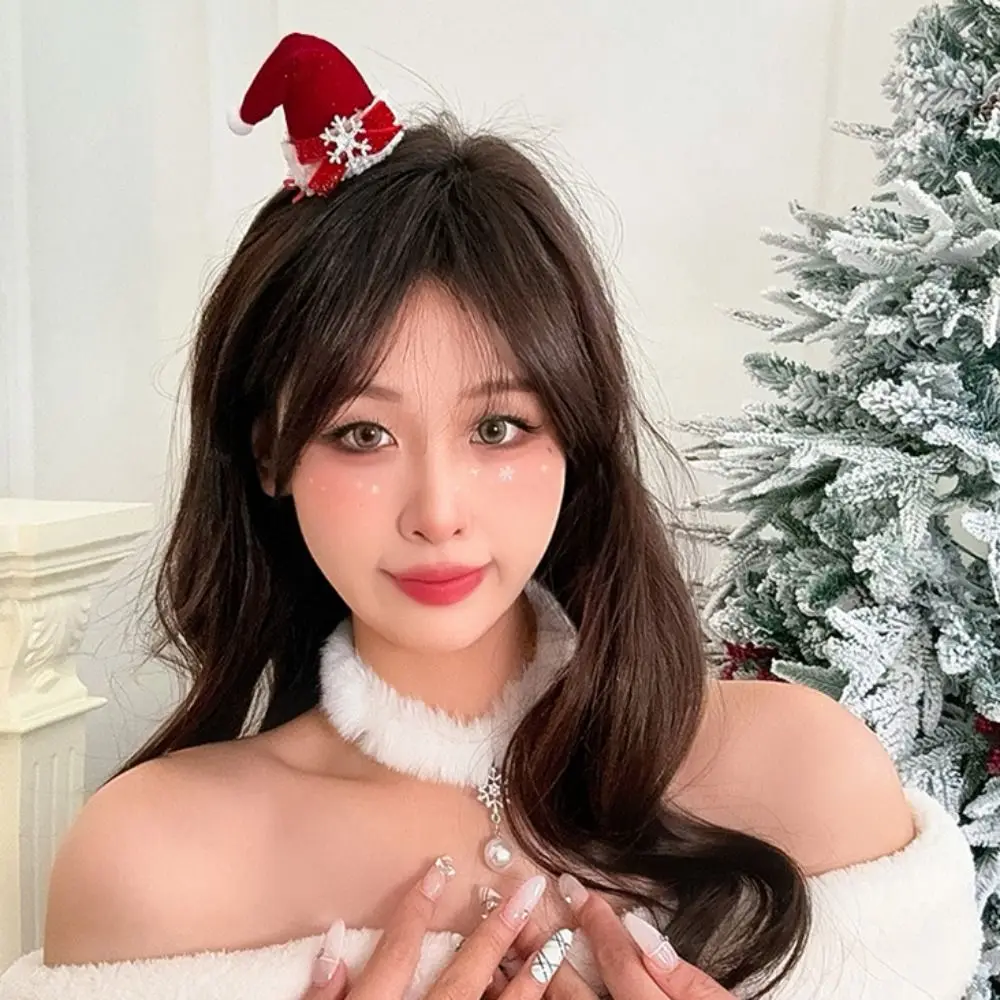 Веселый Рождественский декор Рождественская шляпа заколка для волос бант с