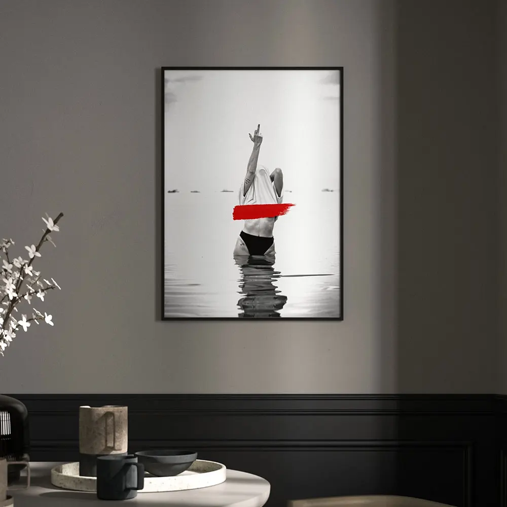 Украшение для дома Постер и печать сексуальной женщины черно-белая картина