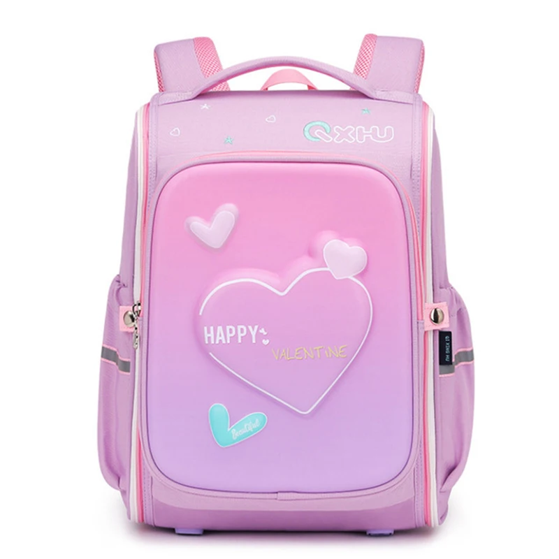 

Ортопедическая школьная сумка для девочек, милый 3D рюкзак, Детская Водонепроницаемая вместительная сумка для 1-6 классов