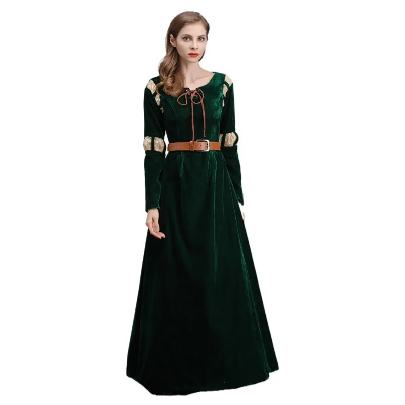 Halloween Costume Brave Legend Character Melinda Cosplay Female Green Palace Dress
