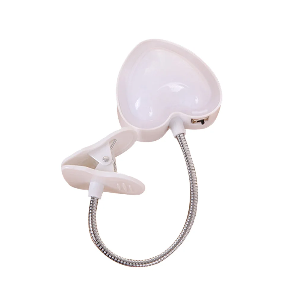 

LED Foldable Kids Bedroom Reading Light Office Heart Shape Table Clip On Bedside Lamp Eye Care Portable Flexible Desk Night
