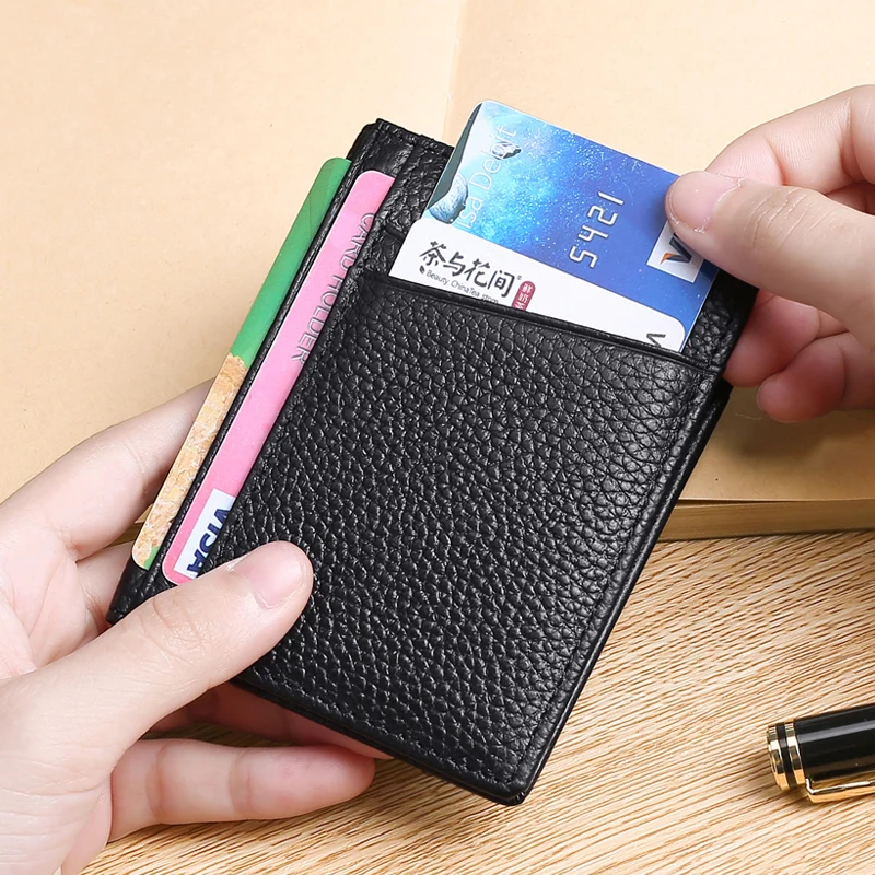 Brief Leather Card ID Holder Package Driver's License Bank Credit Business Private ID Card Holder Case Set Clip Bag Cover