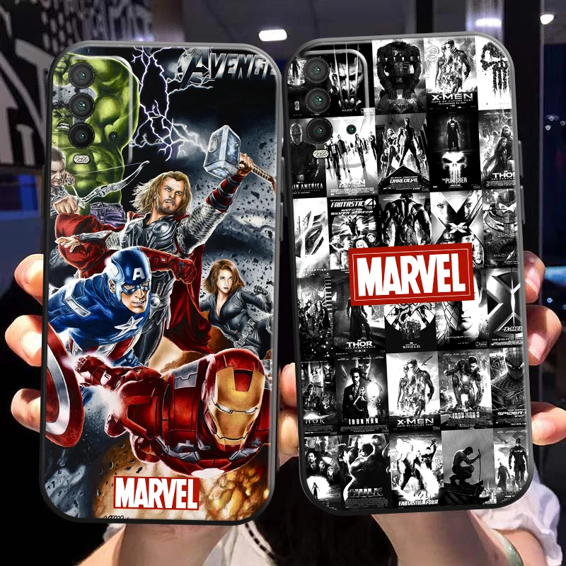 

Marvel Avengers Phone Case For Xiaomi Poco M3 M3 Pro 5G POCO X3 PRO NFC X3 GT Coque Black Carcasa Silicone Cover Back Funda