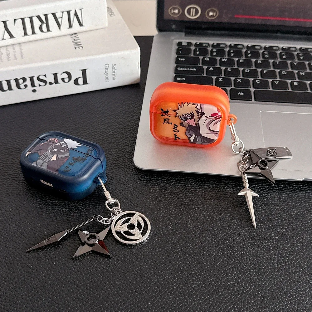 Фото Чехол для наушников с изображением персонажей аниме N-NARUTOS Uzumaki и Itachi для Airpods 4, 2, 3, 1 Pro, 3, 2, защитный чехол для беспроводных Bluetooth-наушников. №1