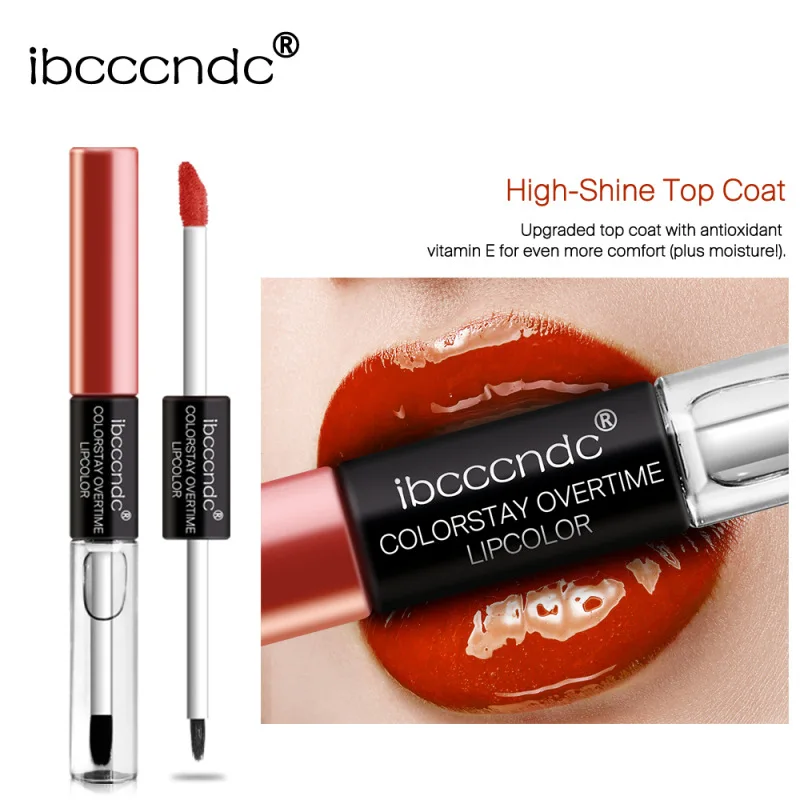 

11Colors Double Head Lip Gloss Matte Velvet Sexy Red Tint Liquid Lipstick Waterproof Mirror Water Lip Glaze Lips Makeup Cosmetic