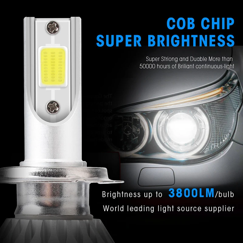 

H1 H3 H7 H11 LED Headlight Bulb COB Car LED Headlight Bulbs 36W 16000LM 6000K Auto Headlamp Led Car Light 12V Car Styling Bright