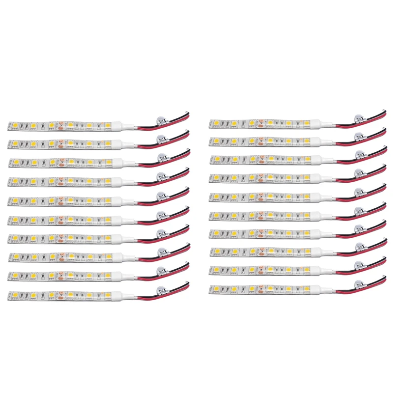 

20Pcs 10Cm Waterproof Blue/ Red 5050 Led Strip Lights Dc 12V Caravan Boat Car