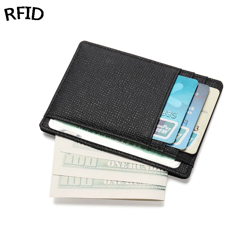 

Slim Anti RFID Blocking Leather Wallet Credit ID Card Holder Purse Money Case for Men Women 2022 Fashion Bag
