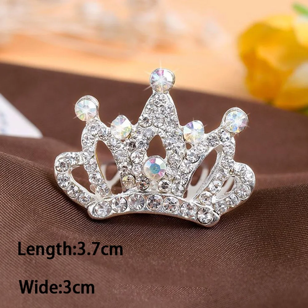 

2022 New Girls Cute Shining Crown Rhinestones Alloy Hair Combs Kids Sweet Headband Hair Clips Tiaras Fashion Hair Accessories