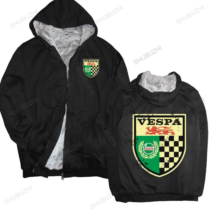 

new arrived men hoodies winter VESPA CASTROL VINTAGE SIGN thick hoody Distressed Classic Retro oil M03 brand hoodie warm jacket