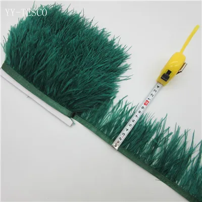 10 meter high quality real Dark green ostrich feather trims for skirt/dress/costume ribbon feather trimming wholesale