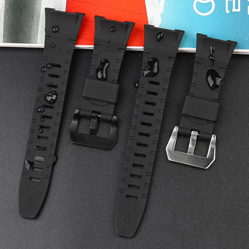 Черный силиконовый ремешок для часов Casio PROTREK