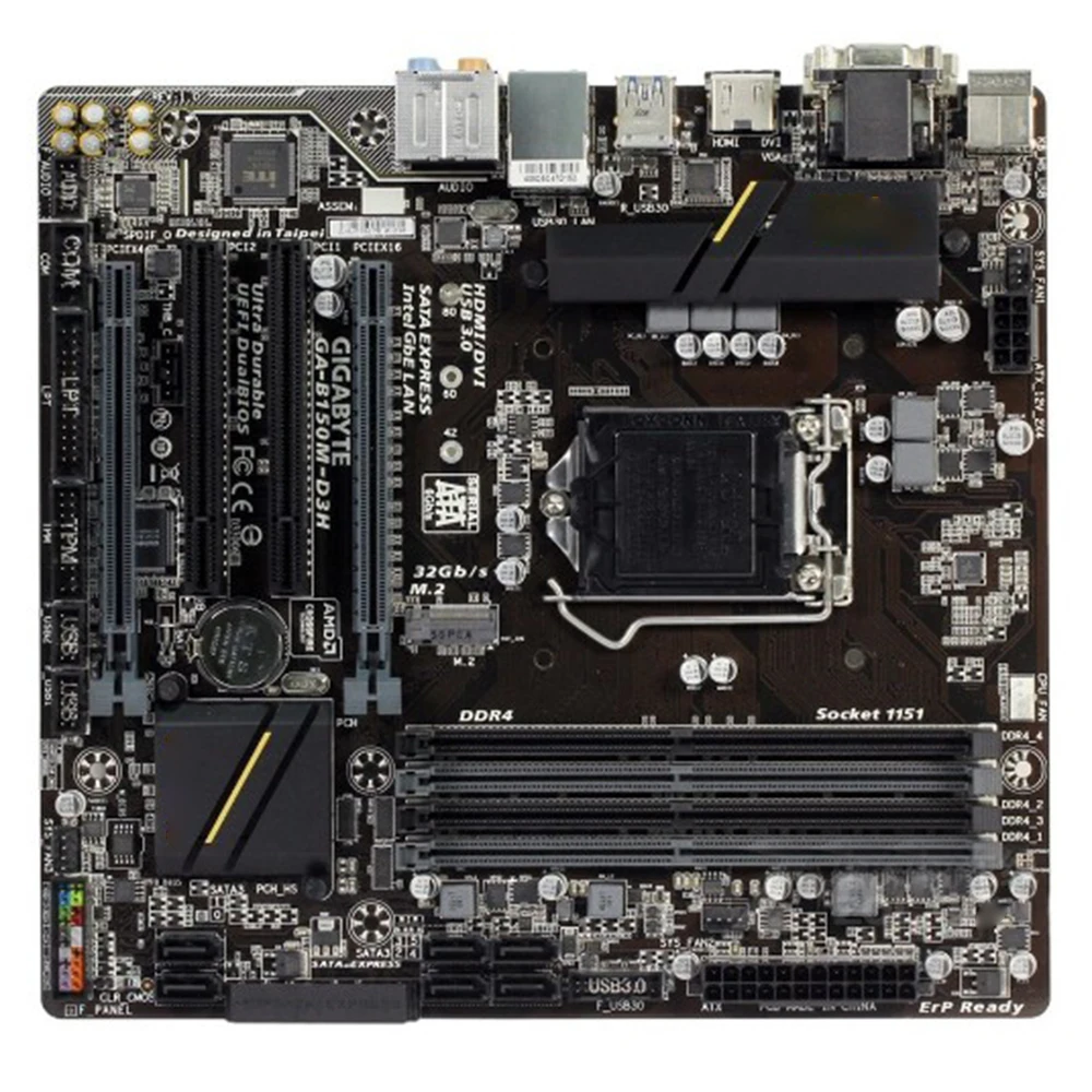 

Для Gigabyte GA-B150M-D3H Socket LGA 1151 DDR4 Micro-ATX материнская плата VGA DVI HDMI б/у