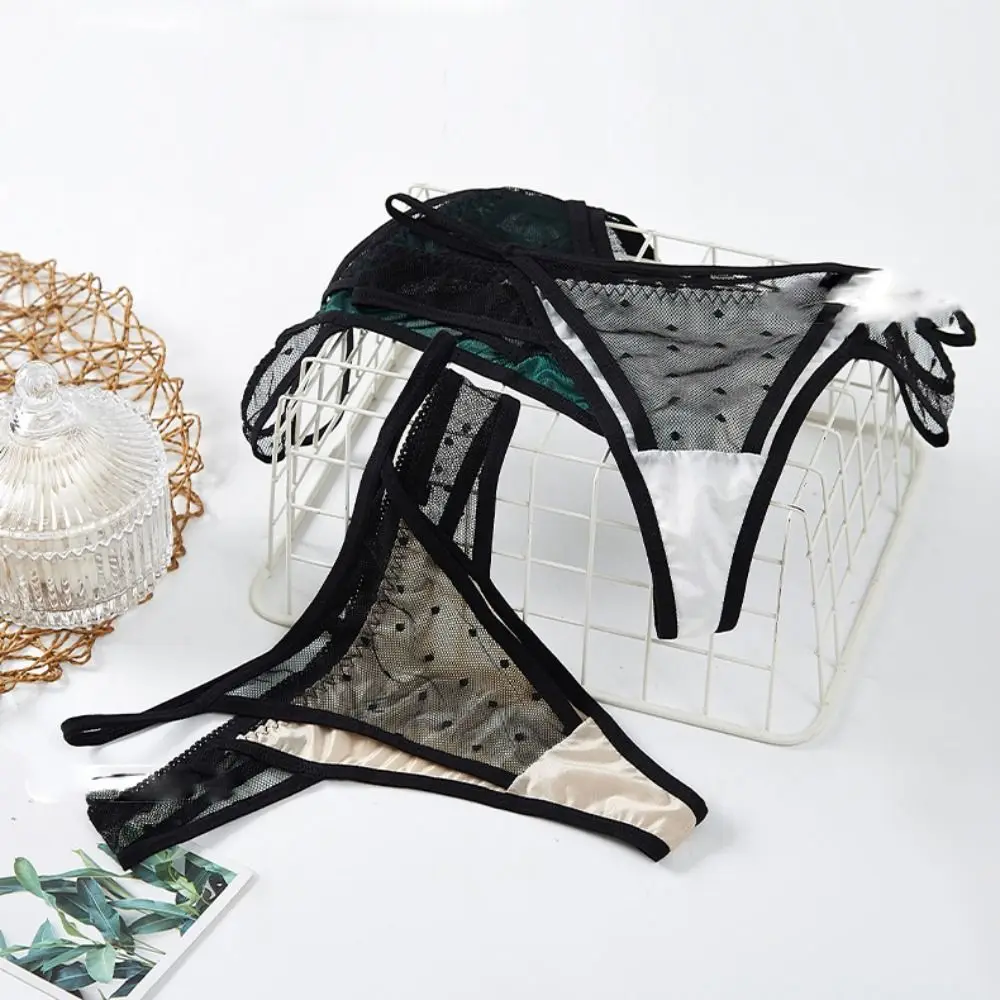

Breathable Simple Underpants Lingeries Low Waist Thong Korean Underwear Sexy Briefs Women G-string Panties Mesh