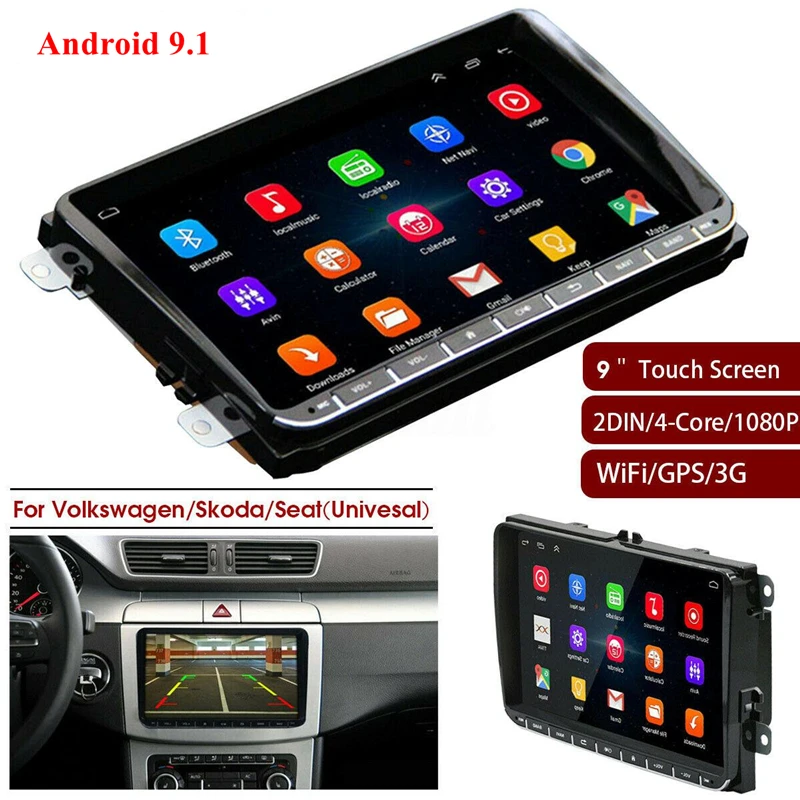 

9'' HD Car Radio GPS 2 Din Android 9.1 System WIFI Car Multimedia Player Stereo Navigation 2G + 32G for Volkswagen/Skoda/Seat