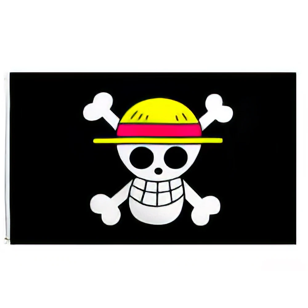 60x90cm 90x150 skull bone straw hat Monkey D Luffy Flag Banner Tapestry