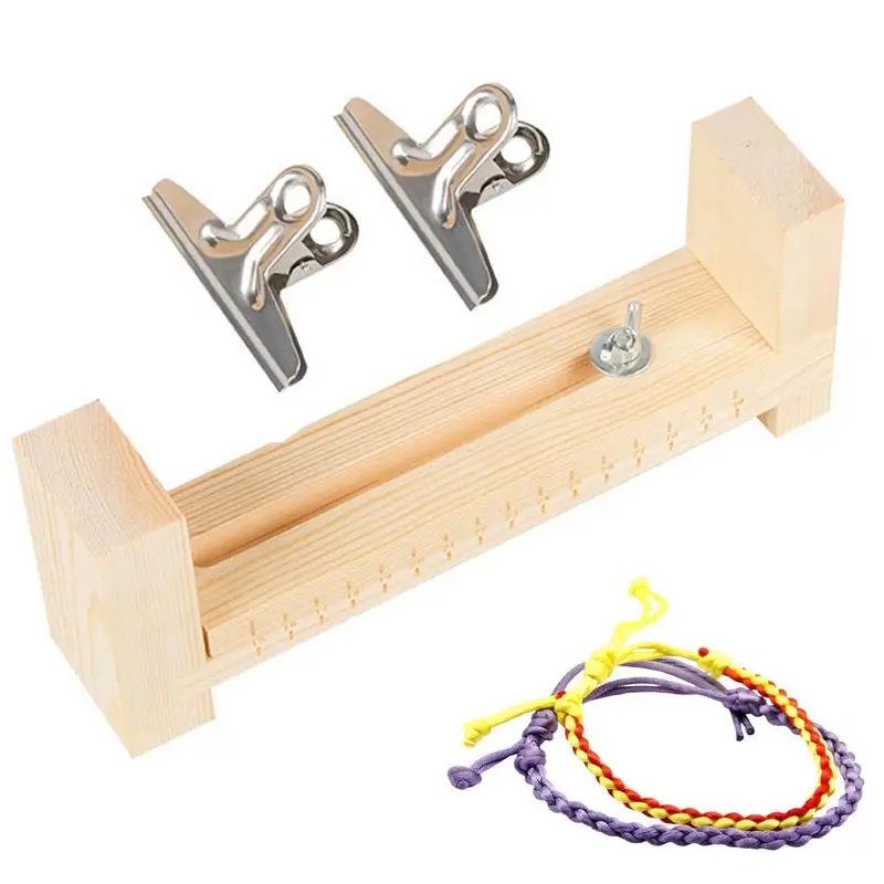 

Paracord Maker Adjustable Paracord Bracelet Maker With 2 Clips Paracord Kit Hand Woven DIY Adjustable Wooden Braided Rope Knot