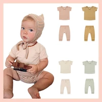 2022 qm spring and summer hollow jacquard short sleeved trousers childrens homewear suit
