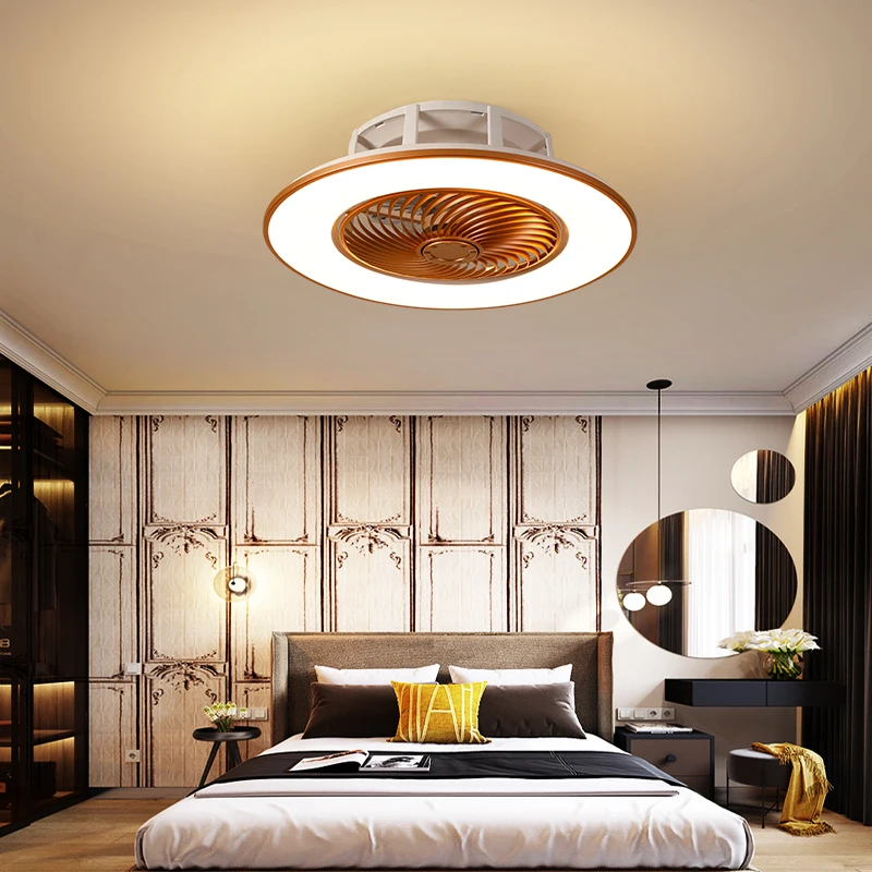 

Европейский простой современный потолочный вентилятор, лампа для столовой, спальни, кабинета, гостиной, Тихая тонкая невидимая декоративна...