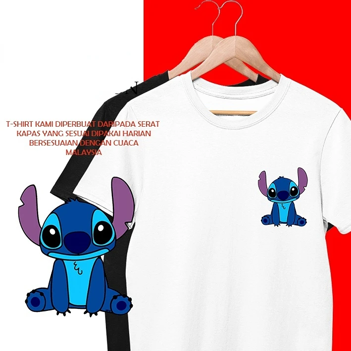 

Stitch Top Disney T-shirt Cartoon Cute Men and Women Fashion Loose Y2k