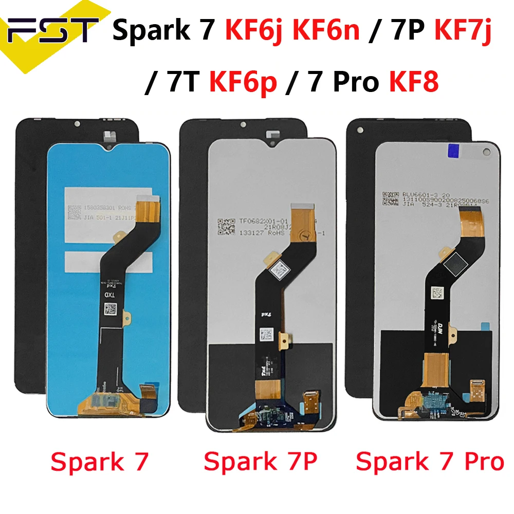 ЖК-дисплей для Tecno Spark 7 KF6J KF6N, сенсорный экран с дигитайзером для Tecno Spark 7 P KF7j, ЖК-дисплей Spark 7T KF6p 7 Pro KF8, оригинал