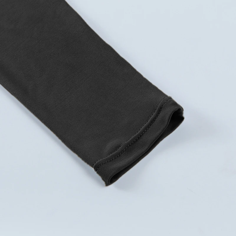 Женский трикотажный короткий топ с длинным рукавом и высокой талией