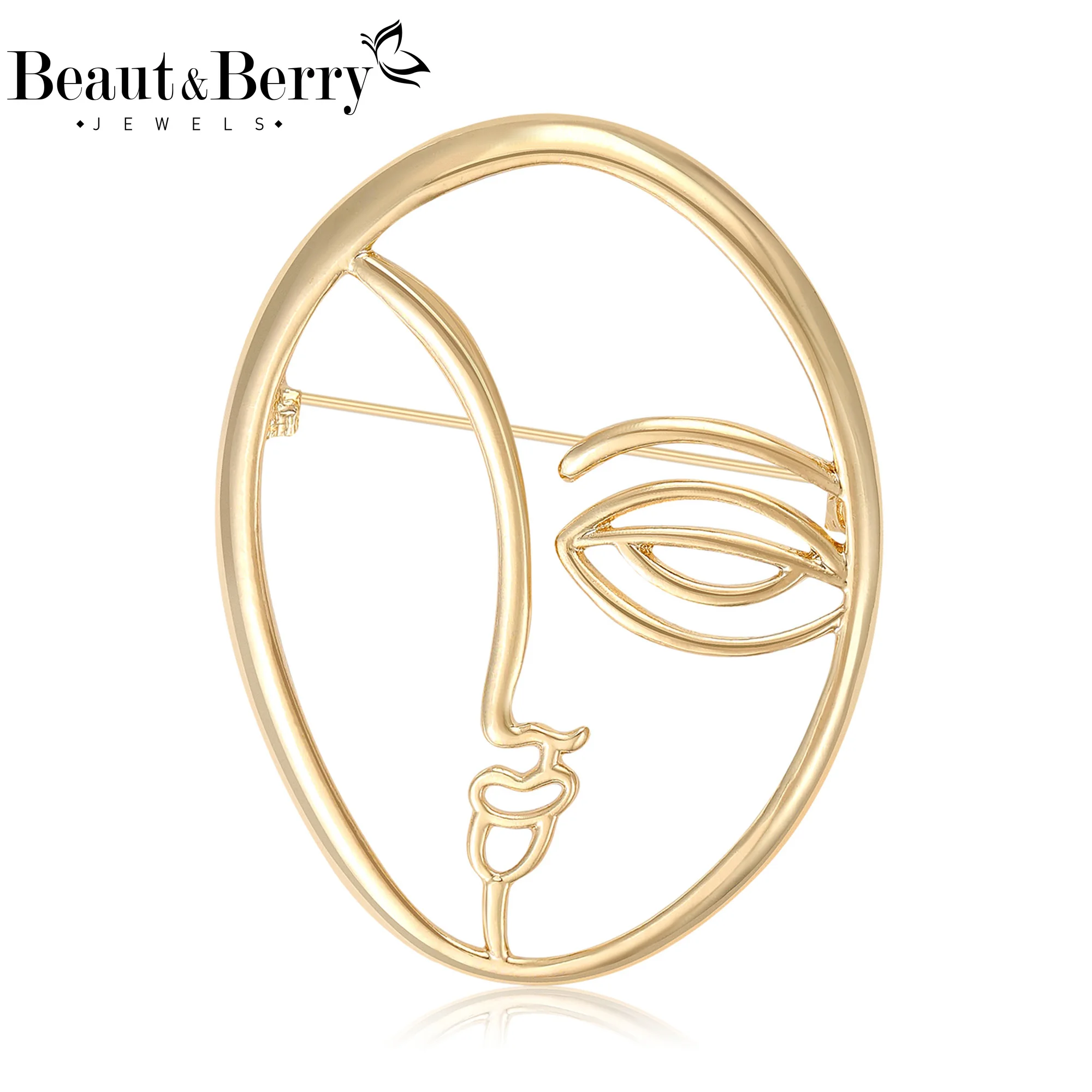 Фото Beaut & Berry модные ажурные глянцевые броши для лица для женщин, булавки для фигурок унисекс, повседневные аксессуары для вечеринок, подарки, украшение для друзей №1