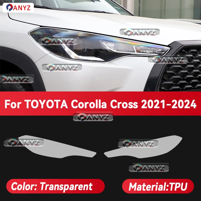 

Для TOYOTA Corolla Cross Hybrid 2021-2024 автомобильные фары защитная пленка передняя фара прозрачный ТПУ аксессуары для фар