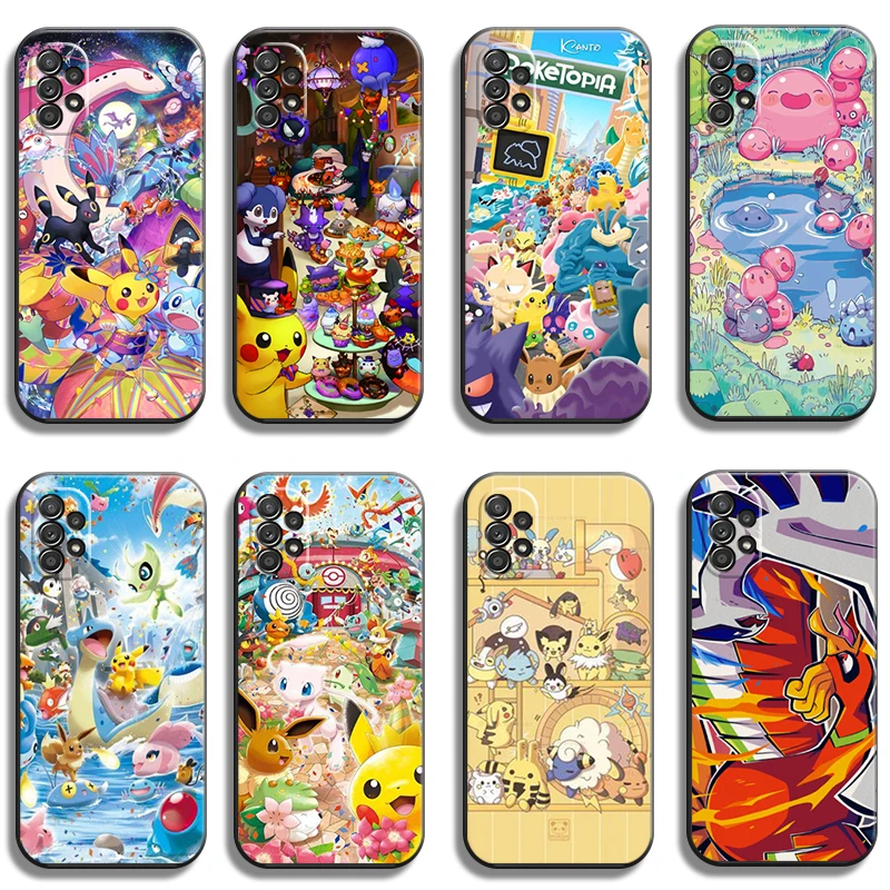 

Pokemon Pikachu Phone Cases For Samsung Galaxy A31 A32 A51 A71 A52 A72 4G 5G A11 A21S A20 A22 4G Soft TPU Funda Back Cover