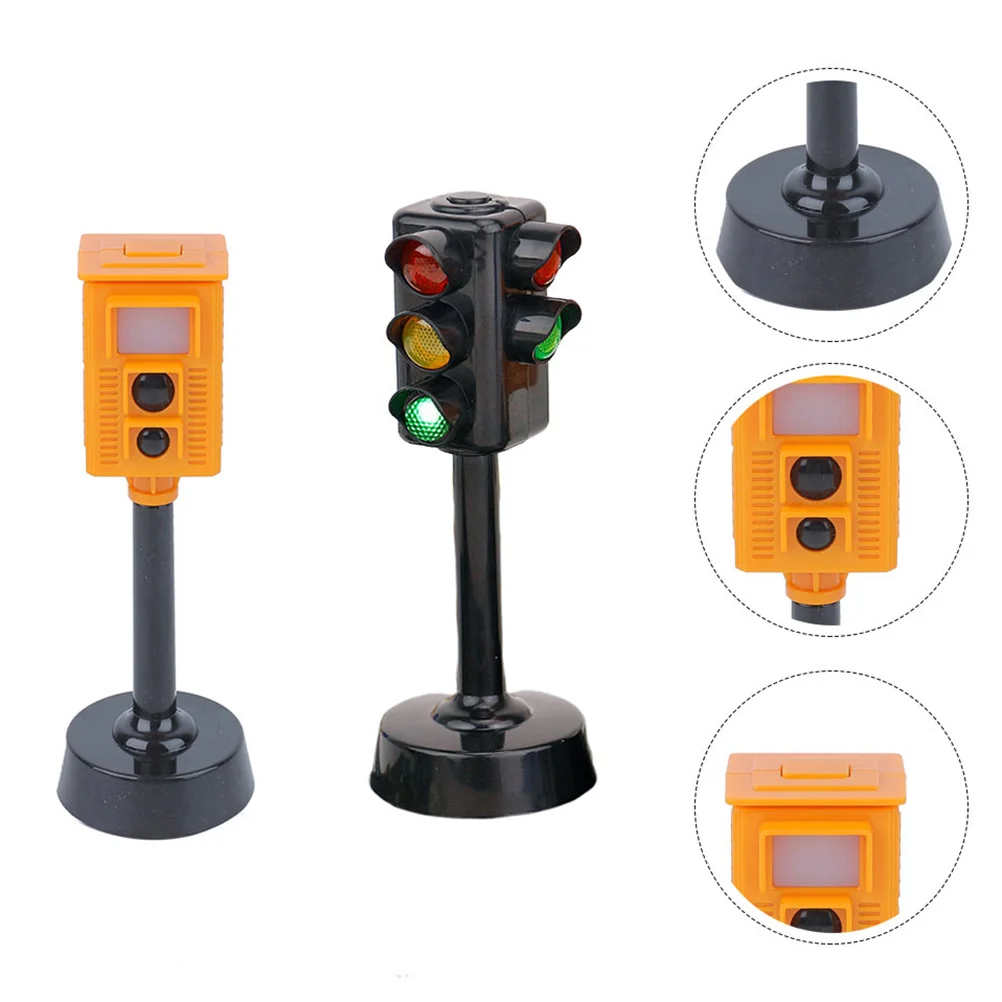 

2Pcs Traffic Signs Light Model Simulation Miniature Road Stop Light Early Education Playset for Kids Toddler