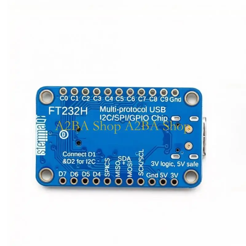 Фото A2BA FT232H Плата GPIO и I2C с портом USB Type C, небольшим модулем расширения для прокладки кабелей на уровне платы и проектным №5