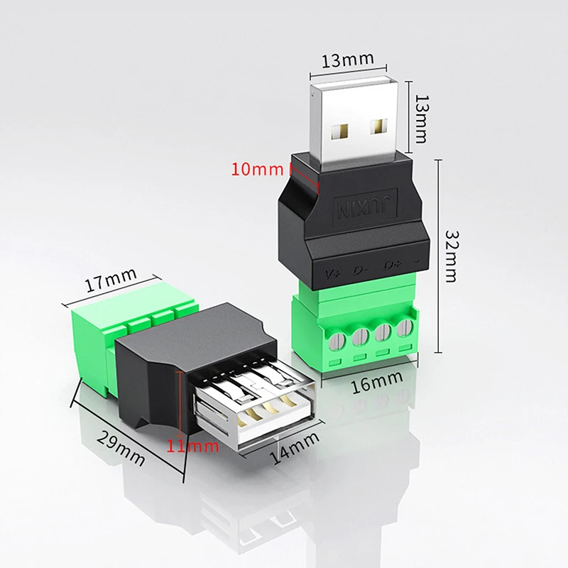 1 шт. USB 2.0 Тип A USB-разъем USB-разъем-адаптер Разъем с экраном Type-A 4-контактный штекер