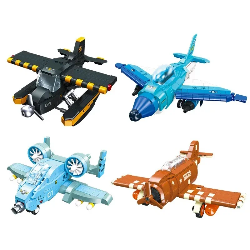 Конструктор Военный с пропеллерами модель реактивного истребителя кирпичи WW2
