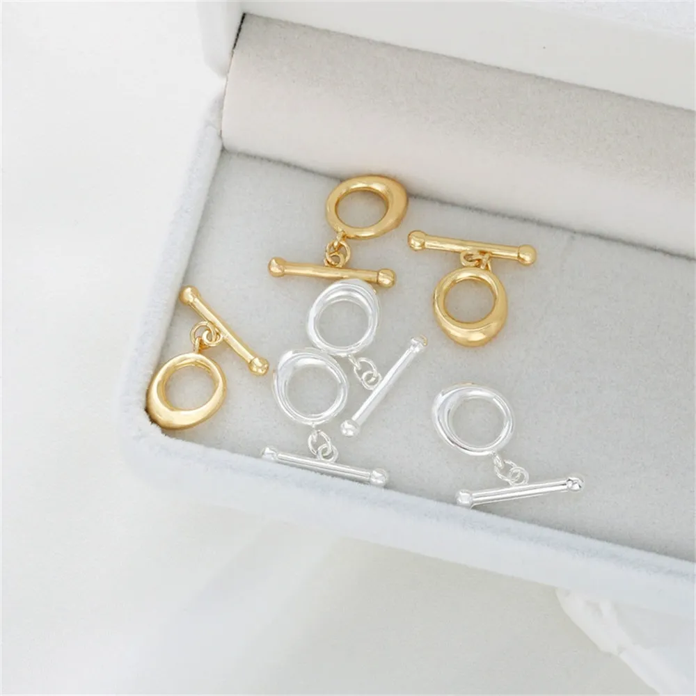

14K gold clad glossy simple models OT buckle connection buckle clasp diy pearl IQ bracelet necklace jewelry accessories