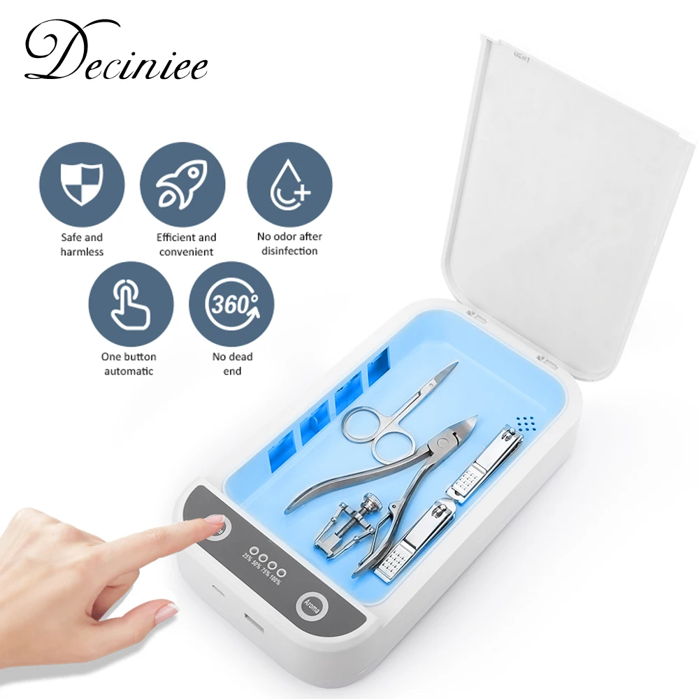 

Многофункциональный стерилизатор Ароматерапия УФ-дезинфицирующая коробка Сильный ультрафиолетовый свет Стерилизация для маникюра для но...