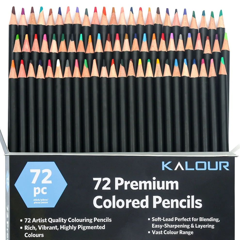 

Цветные Масляные карандаши KALOUR 72 цветов, набор мягких линий, свинцовая книга для раскраски, карандаши художника для взрослых