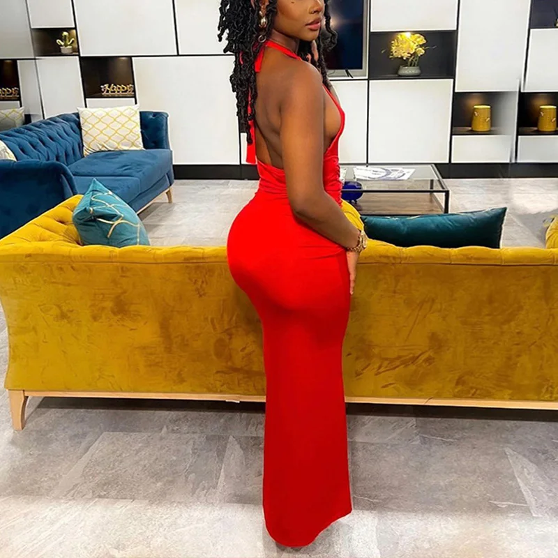 Платье-миди на бретелях с открытой спиной без рукавов |