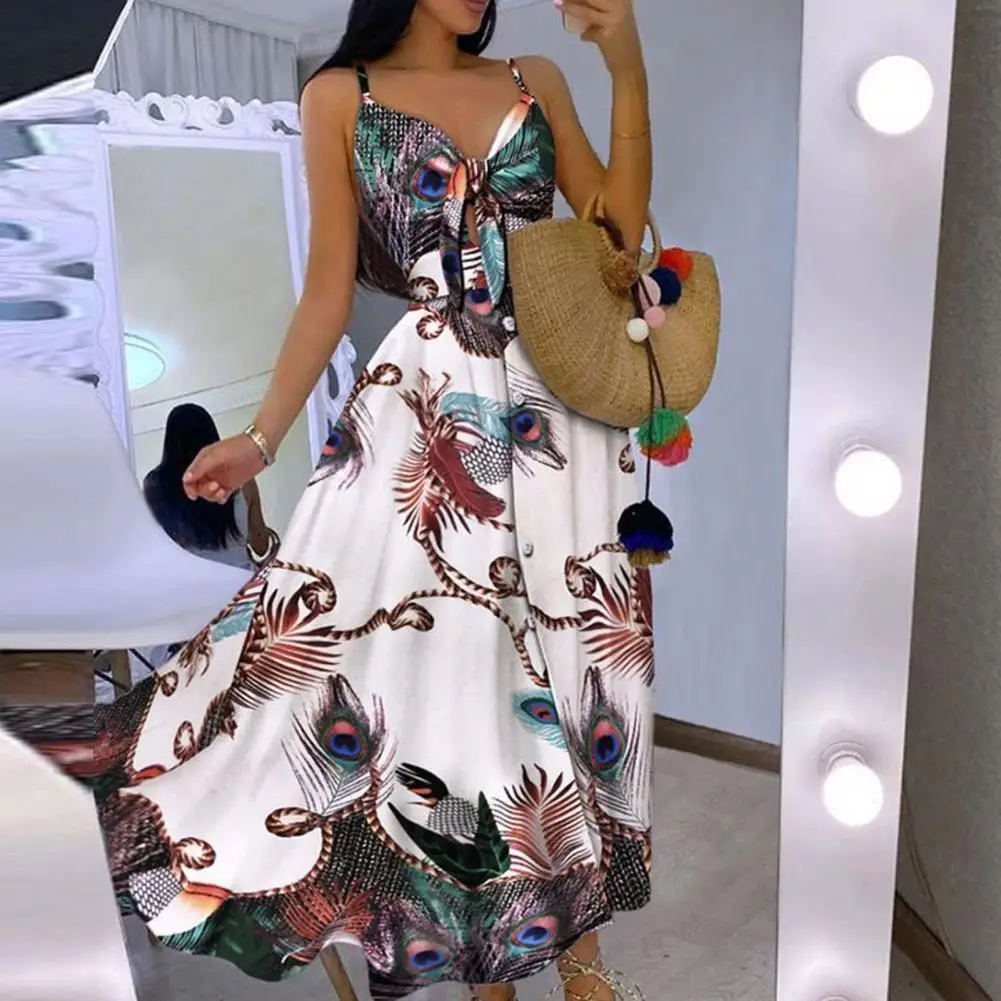 

Female Attractive Off Shoulder Sleeveless Maxi Dress Streetwear Dress Feather for Gathering