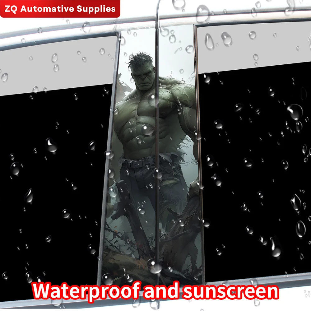 Зеленая пленка Халк Аниме Автомобильная наклейка авто B-pillar мультяшный Забавный